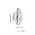 Bohemian style silver titanium steel ring with intricate carvings and size measurements - TYR0389 / Silver Retro Coin Pattern