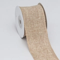 Roll of natural brown faux linen ribbon with dense overlocked edges for DIY crafts - 5cm*5 Yards / Yellow