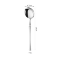 Polished 304 stainless steel dinner spoon measuring 18cm by 4.7cm and weighing 57g - Silver (Round Spoon)