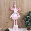 Detail der weihnachtlichen Rentier-Plüschpuppe mit rosa Pailletten und Deko-Elementen - Rosa Teleskop Rentier
