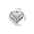 Colgante de corazón hueco en acero inoxidable plateado pulido de 15mm para creación de joyas DIY - 15mm / Color Acero