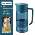 Bouteille d'huile en verre bleu de 550 ml avec couvercle à pression automatique - 550ml / Bleu Mer Foncé