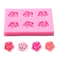 Stampo in silicone rosa a 6 fori a forma di rosa per decorazione torte e cioccolato fai da te - Rosa