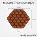 Brown PU foam egg waffle model with hexagonal shape for display, medium size 20.5cm - Medium / Coffee