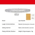 Elegant S925 sterling silver moissanite tennis bracelet with 2.0mm stones and 18K gold plating - 2.0mm Moissanite 0.035ct (With GRA Cert) / 18cm / Silver