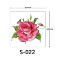 3D pink rose floral temporary tattoo sticker S-022, 60mm waterproof flower tattoo decal - Pink Rose Green Leaf Style (S-022)