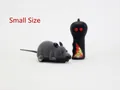 Small size grey flocked remote control mouse toy with black infrared dual-button controller - Small Gray