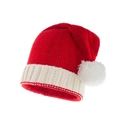 Bonnet de Noël tricoté rouge et blanc avec pompon pour la chaleur hivernale et le style - Taille unique / Rouge Adultes