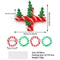 Inflatable Christmas ring toss game with red striped base and green tree targets - Christmas Tree Ring Toss