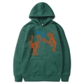 Sweat à capuche vert Martini Lobster avec imprimé graphique orange et style décontracté - Vert Foncé