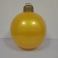 Large inflatable yellow Christmas ball with golden cap for festive outdoor decoration - Pearlescent Yellow