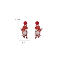 Christmas gnome earrings in red festive design with 5.7cm height for women - P3 Flower Gnome Santa