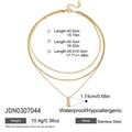 Three-layer gold stainless steel necklace with size specifications and waterproof features - Gold Triple Layer Irregular Tag Style (JDN0307044)