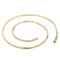 Minimalist gold titanium steel square snake bone chain necklace in a spiral layout - 500mm x 2mm / Gold (KN203612-Z)