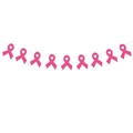 Striscione per la prevenzione del tumore al seno con nove nastri rosa su un filo bianco - Stile Nastro / Rosa