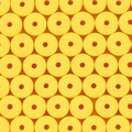 Vista piatta di piccole perline gialle in argilla polimerica per creazione gioielli - Giallo Brillante