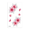 Pink cherry blossom temporary tattoo stickers with floral design for collarbone and skin - Aesthetic Hand-painted Floral Style (LY044)