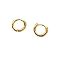 Paio di orecchini a cerchio minimalisti placcati in oro 18K con finitura lucida - Oro Piccolo