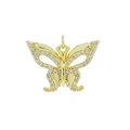 Exquisite 18K gold plated butterfly pendant featuring micro-pave clear cubic zirconia - Butterfly 502