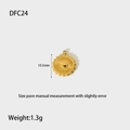 Detail showing 10.5mm gold-plated stainless steel star pendant with dimensions and weight - Hollow Starburst Disc (DFC24)