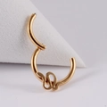 Golden snake shaped nose ring or earring in polished surgical grade metal - 19# Gold - Snake Ring
