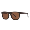Classic TR men's matte brown sunglasses shown from a 45-degree angle on white background - Tea Frame Tea