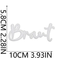 White embroidered heart patch with German Braut text, dimensions 10cm by 5.8cm - White Bride Letter Style