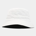 Close-up of white corduroy bucket hat texture showing vertical stripes and black lining - M (56-58cm) / White