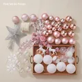 Champagne pink 1.8m Christmas tree DIY decoration set including 66 pieces ornaments - Pink Jewelry Set