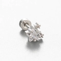 Orecchino a stella in acciaio al titanio con zircone trasparente e chiusura a vite - Stella con Zirconia (A161-5#)