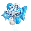 Set di palloncini blu a fiocco di neve con numero uno per decorazione compleanno - Numero 1