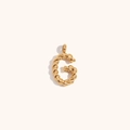 18K gold plated letter G pendant with minimalist twisted texture for necklaces - Letter G