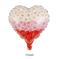 17-inch heart-shaped foil balloon with red rose gradient pattern for Valentine's decoration - 18 Inch Sweet Rose Pattern Heart