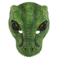 3D-T-Rex-Dinosaurier-Maske in Dunkelgrün und Gelb aus Schaumstoff für Halloween - Erwachsene / Grün