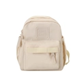 Sac à dos fille élégant blanc cassé style macaron avec logo Girl Cats brodé - Blanc Cassé