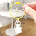 Cute transparent cat hair storage capsule pendant with a bright yellow wire keyring - New Box - Bicolor Cat