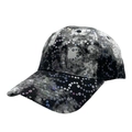 Fashionable marble tie-dye baseball cap with colorful sequins and curved brim - Black