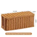Scatola portacavi in finto rattan con doppia apertura, dimensioni 31,5x13x13cm - Stile a Doppia Apertura