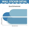 Blue geometric arch wall sticker set with two 30x99cm self-adhesive PVC panels - Fresh Blue Series (UV24Y11846T_R) / 99x30CM 2 Sheets Set
