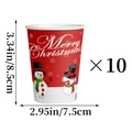 Lot de 10 gobelets de Noël rouges avec bonhommes de neige et détails des dimensions - Gobelets en Papier Bonhomme de Neige de Noël 10 Pièces