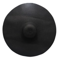 Macro view showing precise circular weaving detail of a 25cm wide brim black straw hat - 25cm Brim / Black