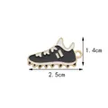Black and white enamel soccer shoe charm in gold-plated alloy for DIY jewelry making - Black Cleat