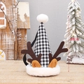 Christmas reindeer horn plush hat in black and white plaid design with 28cm height - Black and White Grid Reindeer Antlers
