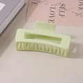 Matte light green rectangular hair claw clip for thick hair displayed on a beige desk - #15 Matte Light Green - 10.5cm / Bulk (No Packaging)