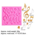 Moule en silicone rose notes de musique 11x10,6x0,9cm pour gâteaux et pâte à sucre - #2 - Rose