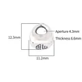 Large S925 sterling silver Fu charm bead with vintage Thai silver finish for DIY jewelry - Thai Silver Vintage - Large Fu