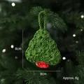 Handmade green crochet Christmas tree ornament 8cm x 8cm festive hanging decoration - Christmas Tree