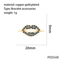 Detail of a 20mm lip-shaped gold-plated pendant with blue zircons for bracelets - P05548-Gold Lip-Small Blue Zircon