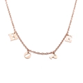 Collana in acciaio inossidabile oro rosa lucido con ciondoli a lettere con HOPE - Oro rosa