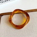 Bracciale in resina ambrata quadrata irregolare con trama naturale stile bohémien - Stile Quadrato Irregolare / Ambra Caffè-Quadrato
